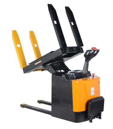 Steel Portable Pallet Inverter Low Profile 32 In. to 54 In. Fork Opening 3000 Lb. Capacity Yellow/Black